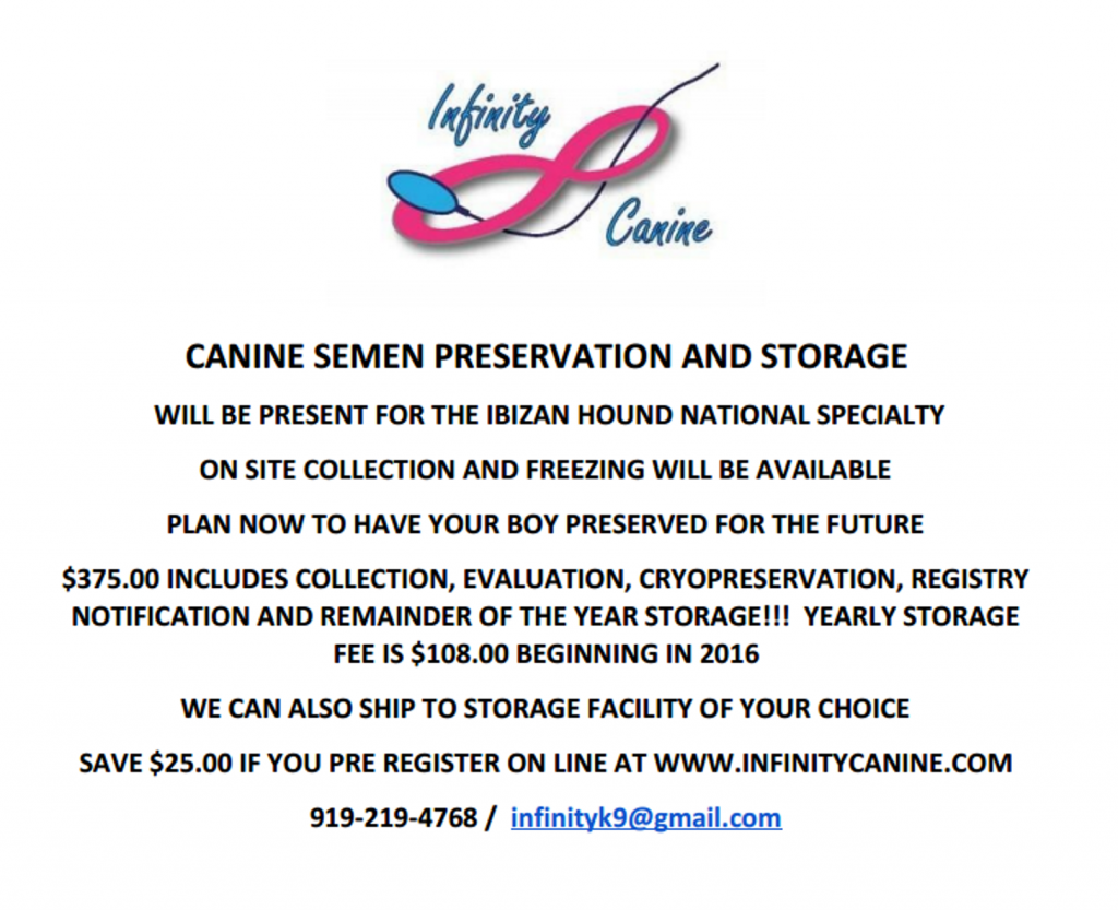 2015 National Specialty Infinity Canine Ad